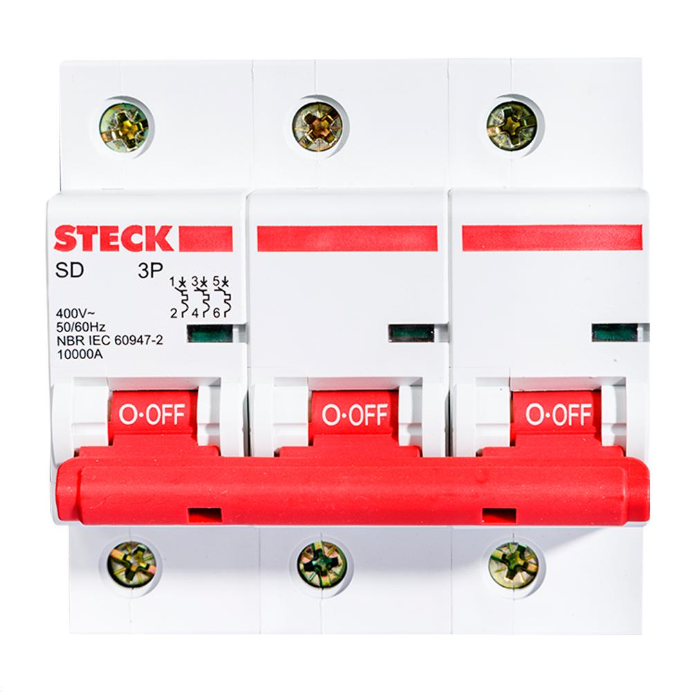 Disjuntor Serie Sd3 100A 3P Curva C 10Ka Steck Sdd3C100