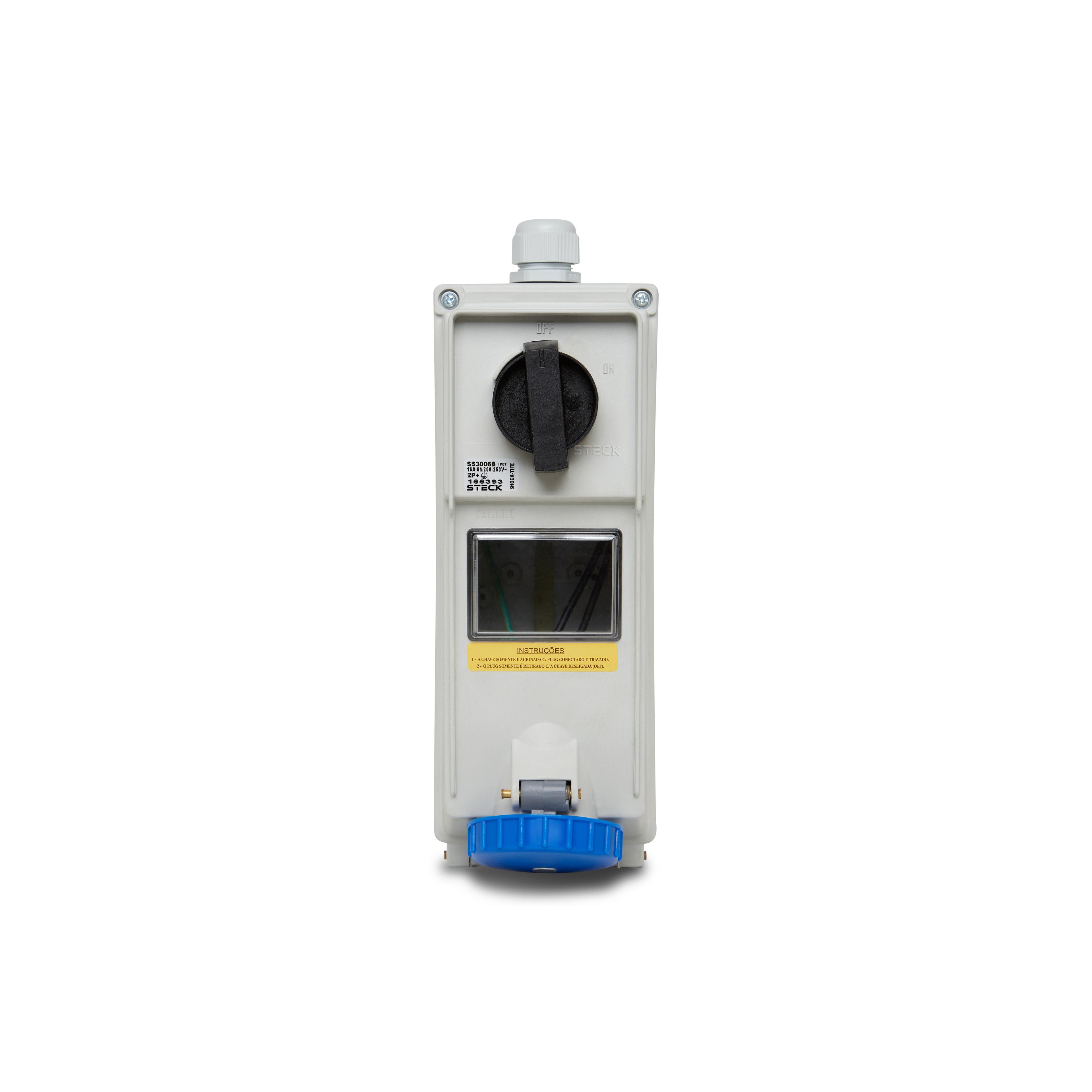 Tom Sob Surelock 2P+T 16A 200/250V 6H Az Bq Steck Ss3006B