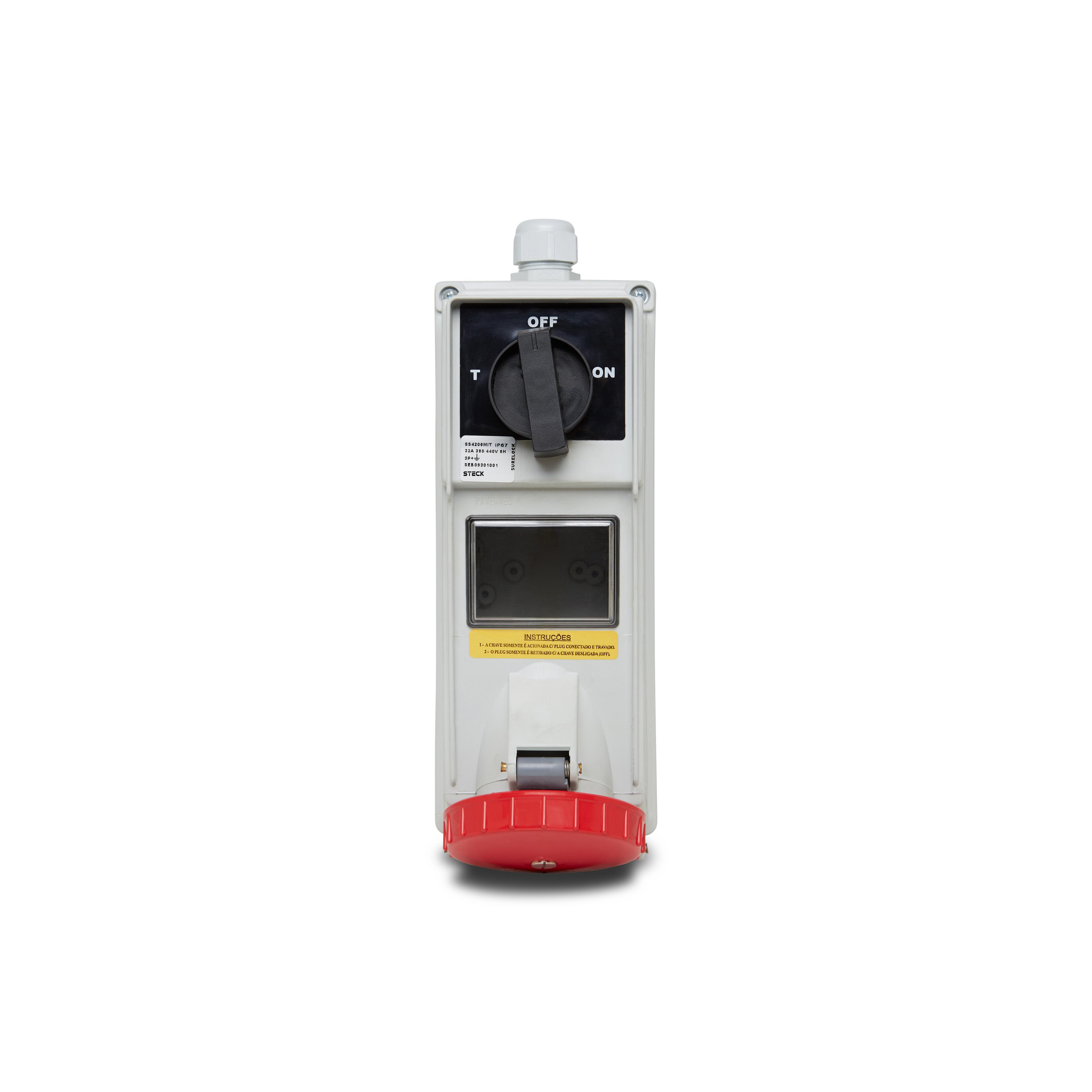 Chave Bloq Lig/Des/T Surelock 3P+T 32A 380/440Vca Steck Ss4206Mit